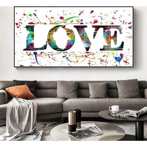 Colorful LOVE Peace Art Canvas Painting Pop Street Graffiti Art Posters Prints Wall Picture for Living Room Home Cuadros Decor