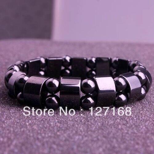 5pcs/lot Magnetic Hematite Stretch Bracelet Fashion Black Mens Womens - Free Ship