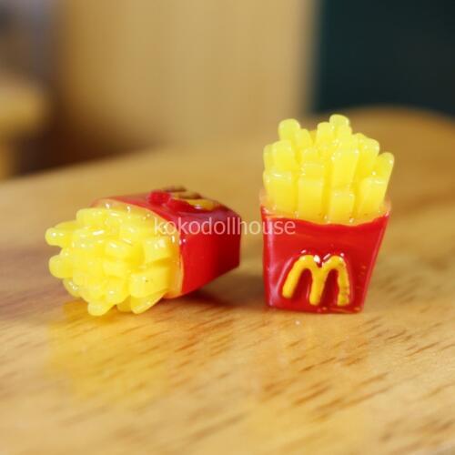 5pcs Mini 1/6 Scale Miniature Dollhouse French Fries Food for BJD Blyth Doll House Kitchen Set Toy Accessories