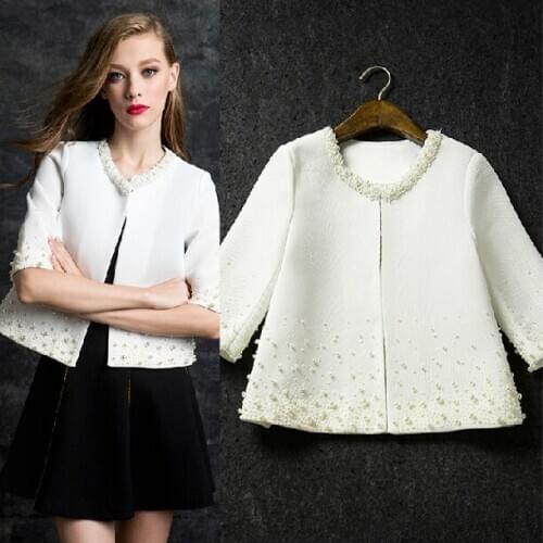 Fashion autumn Women jacket elegant coat women Beaded slim short jacket Coat Plus size slim fit jacket women clothes shawl