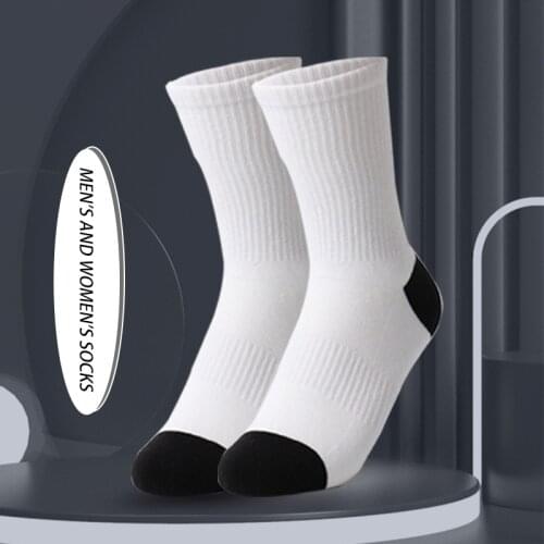 Ins Trendy Solid Color Combed Cotton Socks New Black And White Contrast Color Socks For Men And Women