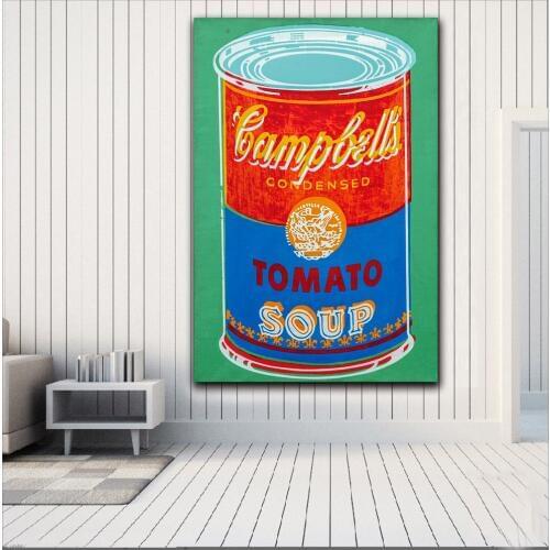 Fashion Print andy-warhol-campbells-colored-soup-can-1965 Home Decor Living Room Modern Canvas Print No Frame Oil Paintings