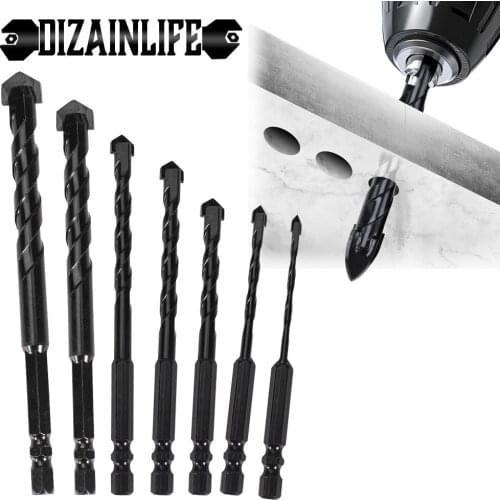 Hex Shank Tile Concrete Drill Bits Set Hard Alloy Triangle Drill for Porcelain Stone Glass Ceramic Concrete Wood Hole Opener