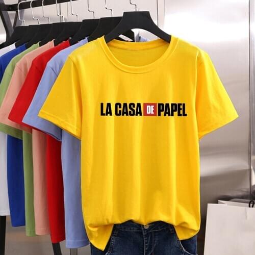 New T Shirt Women Modern Graphic Loose T-shirt Trendy Breathable Plus Punk Hop Cute beautiful La casa De Papel Letter Tshirt