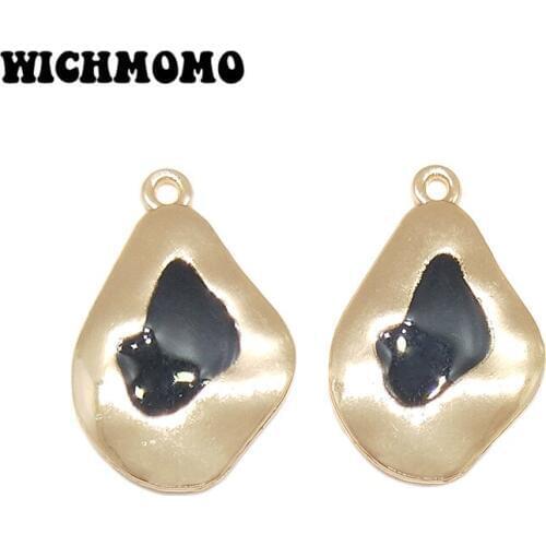 New Fashion 28*19mm 6pieces/bag Zinc Alloy Gold Drop Oil Water Drop Charms Pendant for DIY Earrings Necklace Jewelry Accessories