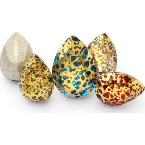 New Gold Patina crystal glass sew on rhinestones applique shining drop for craft diy clothing jewelry decoration accessories