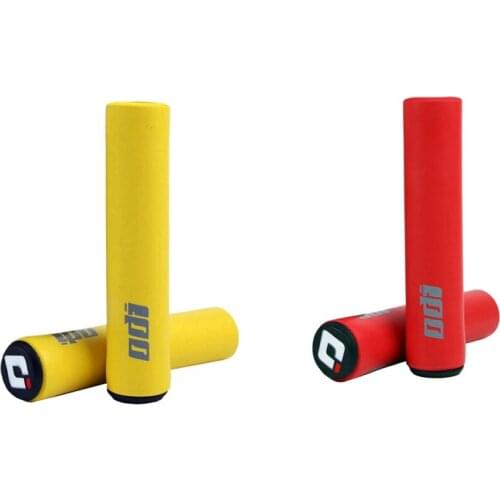 ODI 2Pair MTB Bicycle Grip Silicone Handlebar Grips Shock-Absorbing Soft Mountain Bicycle Grip Bike Red & Yellow