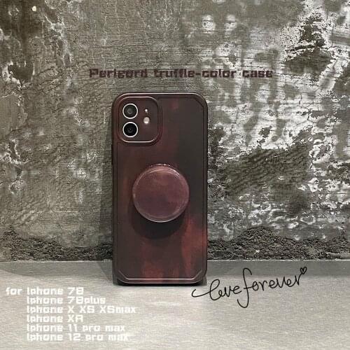 Perigord Truffle Colors Phone Case for Iphone 11promax Xsmax 12pro 78plus Phone Case with Stand for Couple Style Luxury Design