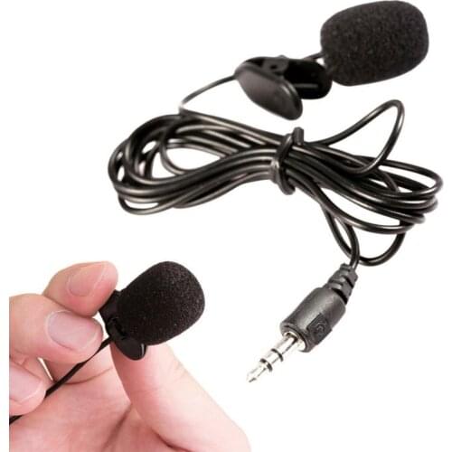 3.5mm Lapel Clip Handsfree Wired Microphone Lavalier Mic for PC Loudspeaker Portable Megaphone Radio Mic