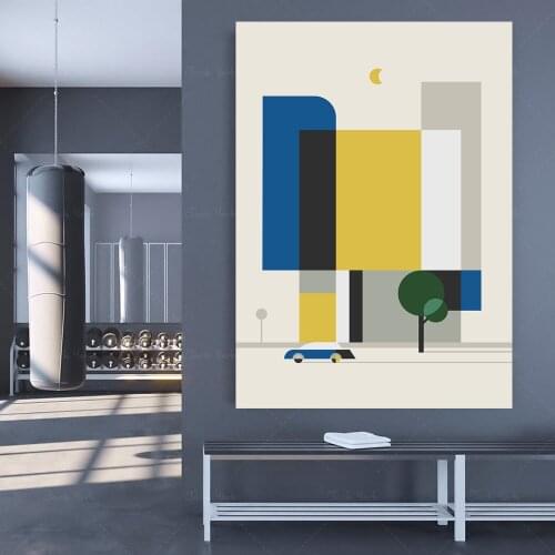 Bauhaus Illustration Bauhaus Poster Wall Art Downloadable Print Digital Prints Color Block Poster For Living Home Decor