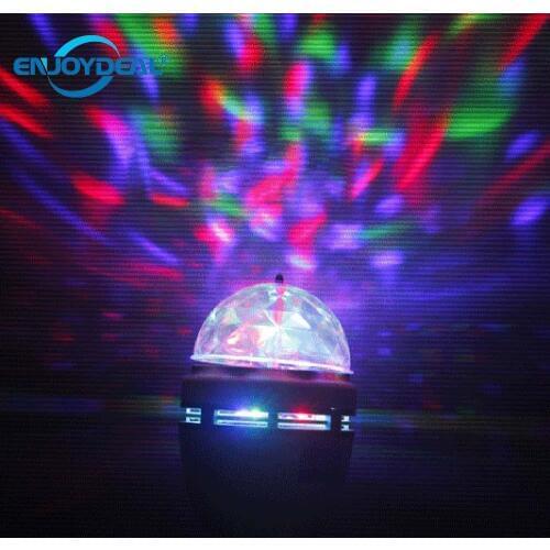E27 LED 220V RGB Full Color LED Stage Effect Light Bulb Auto Rotating Crystal Magic Ball LED Bulb Lamp 9W Disco DJ Party KTV Bar