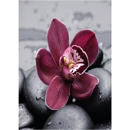 Full Square 5D Diy Pretty Purple Flower Diamond Painting Cross Stitch Embroidery Crystal Sets Bedroom Decorative FC524