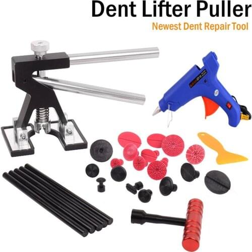 CAR DENT REPAIR TOOLS DENT PULLER PAINTLESS REMOVAL KIT BLACK LIFTER WITH 19PCS DENT REMOVAL PULLING TABS SUCTION CUP
