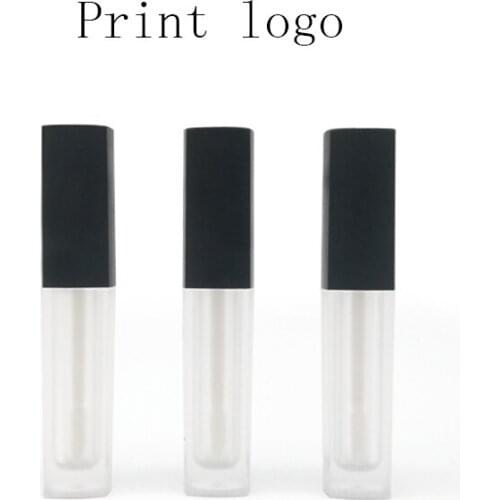 Print Your Logo 50pcs 2.5ML Empty Lip Gloss Tubes DIY Lip Gloss Container Mini Sample Cosmetic Container with Black Cap