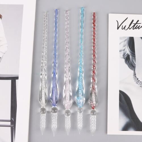 Vintage Handmade Glass Dip Signature Ink Fountain Pen Writing Tool Offices School Stationery With Gift Box