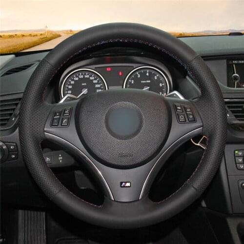 DIY Anti-Slip Wear-Resistant Steering Wheel Cover For BMW E90 E91 E92 E93 X1 E84 E87 E81 E82 E88 Car Interior Decoration