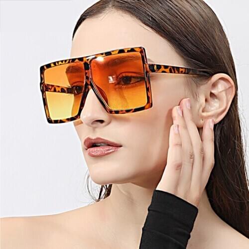 Oversized Gradient Sunglasses Women Square Sun Glasses Male Female Luxury Brand Eyeglasses Fashion Colorful Oculos De Sol