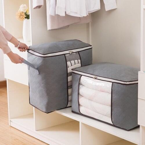 Non-Woven Quilt Storage Bag Foldable Large Storage Box Household Storage Finishing Bag Blanket Clothing Storage Bag