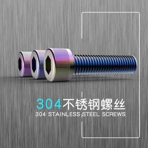 Universal 10pcs M6 motorcycle brake 304 stainless steel screws for Honda Yamaha Suzuki Kawasaki ATV Dirt bikes Benelli Ducati