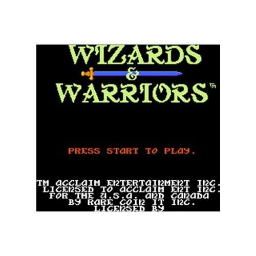 Wizards & Warriors Region Free 60 Pin 8Bit Game Card For Subor Game Players