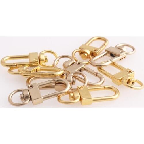 Gold Color Swivel Clasp 20pcs Lanyard Key Chains Accessories Push Gate Snap Hook Metal Lobster Clips DIY Purse Strap