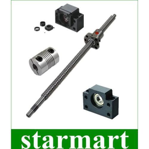 1pc antibacklash ball screw 1605 L400mm-C7+BK12/BF12 + coupler