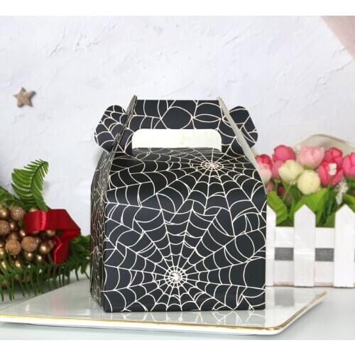 10pcs Halloween Candy box Paper Gift Boxes Trick or Treat Kids Spider Web Gift Candy Bags Halloween Party Decoration Supply