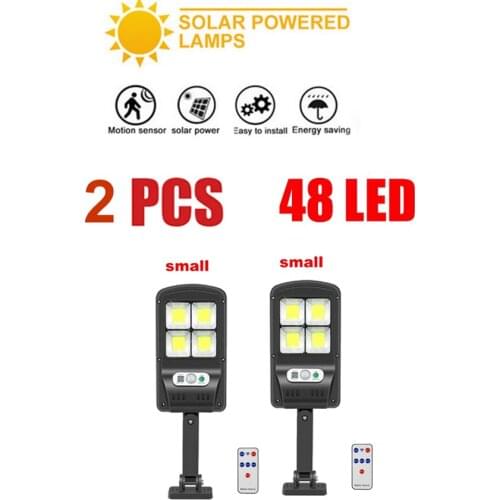 2 pcs tabular oblong 100 LED Solar Power Wall Light Motion Sensor Outdoor solar Street Lamps IP65 Waterproof Garden Outdoors Lam