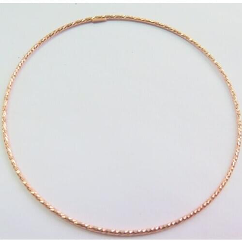 Au750 Fine Pure 18K Rose Gold Bracelet / Elegant Women Bangle Bracelet / 1.4g