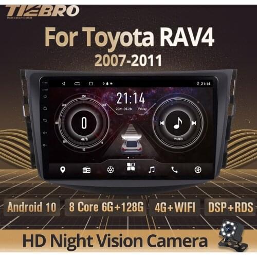 TIEBRO 2Din Android 10.0 Car Radio For Toyota RAV4 2007-2011 Stereo Receiver GPS Navigation Auto Radio DSP Car Multimedia Player