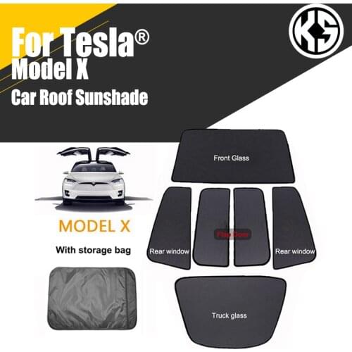 Car Glass Roof Sunshade For Tesla Model X Front Rear Sunroof Windshield Flap Door Skylight Blind Shade UV Protection Interior