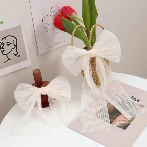 White Oversize Bow Hairpin Bowknot Ribbon Hair Clip Lady Hair Accessory Wedding Girls Spring Clips Hair Accessories Womens