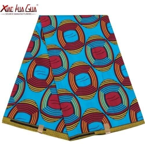 Free shipping Ankara African Wax Veritable Real Wax Fabric Polyester Sewing Dress Material 6yards/One Pieces FP6404