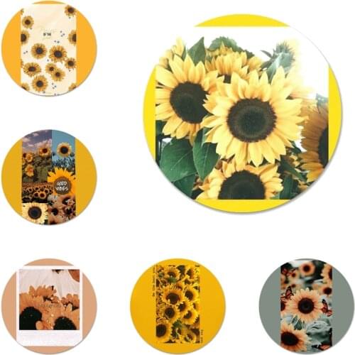 Flower Sunflower Rose Badge Brooch Pin Accessories For Clothes Backpack Decoration gift