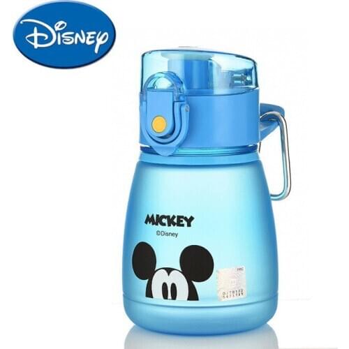 Disney Mickey Minnie Portable Unbreak Boys Pupil Plastic Cup Girls Mini- Bring Cover Children Aquarius Suction Style 300ML