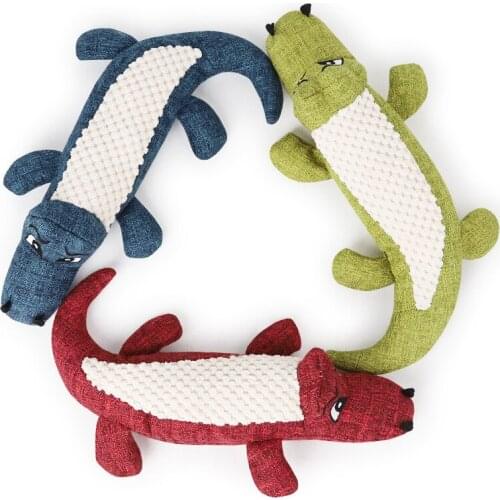 Dog Puppy Toys Pet Supplies Pets Chew Toy Animal Shape Crocodile Squeak Cleaning for Small Dog Accessories Training Linen Sound