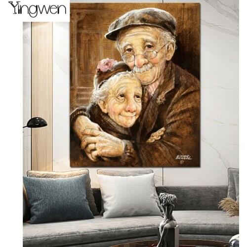Old Couple Pictures 5D Diamond Painting Full Diamond Embroidery Mosaic Cross Stitch Kits Love You As Ever Wall Art Home Decor
