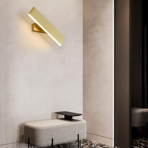 Indoor Rectangle LED Wall Lighting for Bedroom 6W 350° Rotated Wall Lamp for Living Room Aisle Aisle Lighting Decor AC85-265V