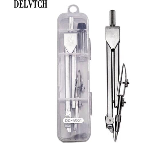 1Set Metal Compasses Design Drawing Engineering Instrument Tool Office School Student Drafting Supplies With Box And Pencil Lead