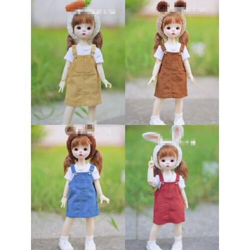 Lovely Corduroy Strap Skirt Suit for BJD 1/6 1/4 MSD,1/3 Doll Clothes CWB196