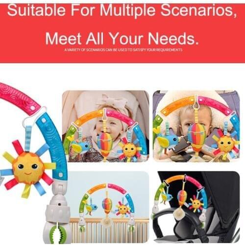 Cute Animal Plush Rattles Stroller Hanging Bell Baby Hanging Rattles Toy Stroller Infant Rattles Toys Mobile Educational Toy
