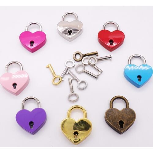 Heart Shape Mini Lock With KEY Lovely Wedding Game Props Little Gift For The Guest Beautiful Wish Lock DIY Crafts Supplies