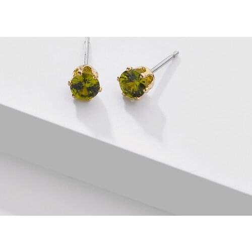 LUNA CHIAO Minimal Simple Design Cooper Zirconia Mini Stud Earrings for Women