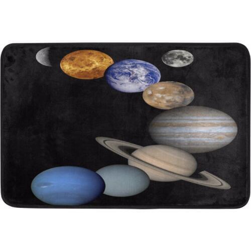 Floor Mat in The Kitchen Planets Pattern Long Hall Carpet Non Slip Bathroom Toilet Rugs Water Absorption Carpet Felpudo Outdoor