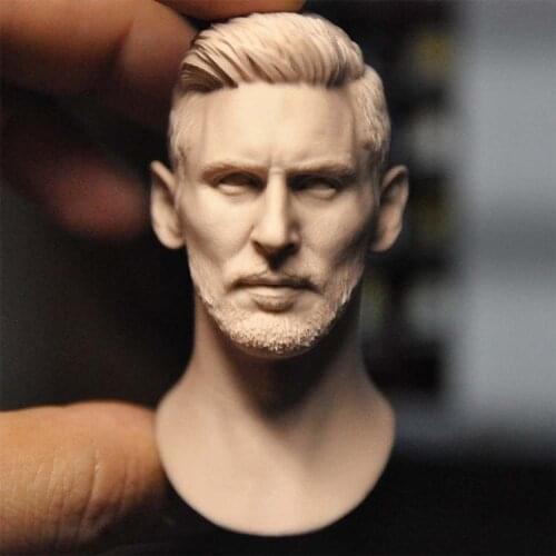Unpainted 1/6 Scale Footballer Head Sculpt Model For 12'' Action Figure Dolls Painting Exercise No.380
