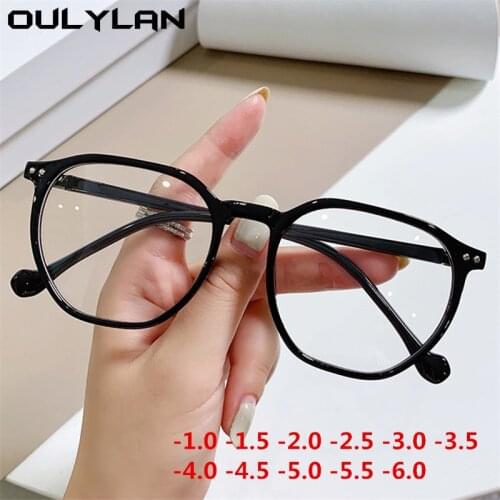 Oulylan Vintage Finished Myopia Glasses Men Women Computer Nearsighted Eyeglasses Prescription With Degree -1.0 1.5 2.0 To -6.0