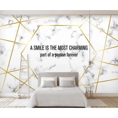 Custom 3D wallpaper mural Nordic modern simple line geometry marble TV background wall decorative painting