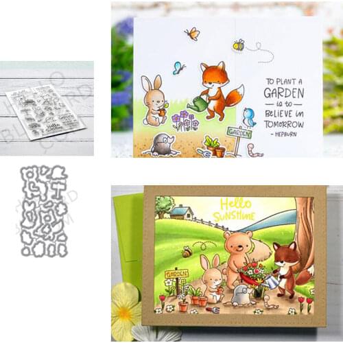 Bird Fox Flower New Metal Cutting Dies & Stamps Scrapbook Dariy Decoration Stencil Embossing Template DIY Greeting Card Handmade