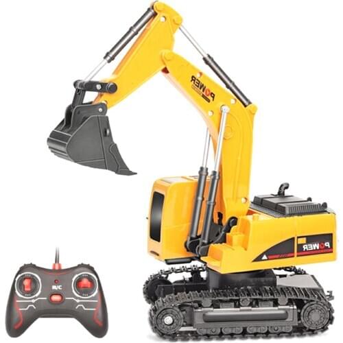 RC Trucks Mini Remote Control Bulldozer 1:24 5CH 6CH Alloy Engineering Car Dump Truck Crane Excavator Electric Vehicle Model Toy