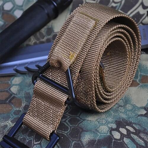 HAN WILD Mens Tactical Military Belts Heavy Duty Army Adjustable Nylon Belt Outdoor Police Metal Buckle Belt 120CM/Wide 4